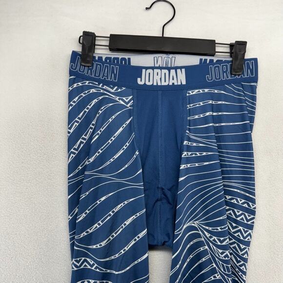 Jordan Compression Tights Men's large Blue Training Workout Training 3/4 Length - Picture 2 of 7